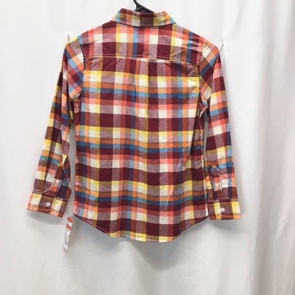 Cat & Jack Boys Poplin Plaid Long Sleeve Button Down Shirt - Picture 4 of 9